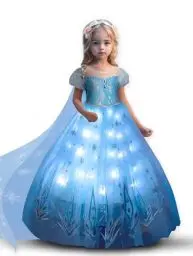 Produktbild: UPORPOR Prinzessin kleid Mädchen - Halloween Prinzessin Kostüm, Karnevalskleid and Weihnachtsoutfit mit LED-Beleuchtung für Mädchen 3-12 Jahre 120