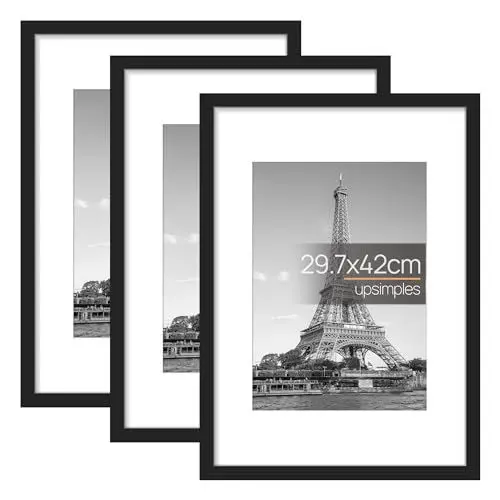 Produktbild: upsimples 3 Pack Bilderrahmen A3, Rahmen A3 Schwarz, Picture Frame 29,7x42 cm