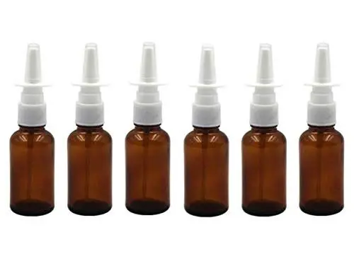 Produktbild: UPSTORE 6 Stück 30 ml leer, nachfüllbarer bernsteinfarbener Glas-Nasensprüher für Fläschchen, Glas, Pumpe, sauberes Spray, Aufbewahrungsbehälter, Probe, Reiseverpackung, Topf für Make-up,