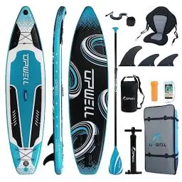 Produktbild: UPWELL 335x81x15cm Aufblasbares Paddle Board Sup - Stand Up Paddling Board mit Kajaksitz Surfbrett Erwachsene Paddleboard, Cyclone