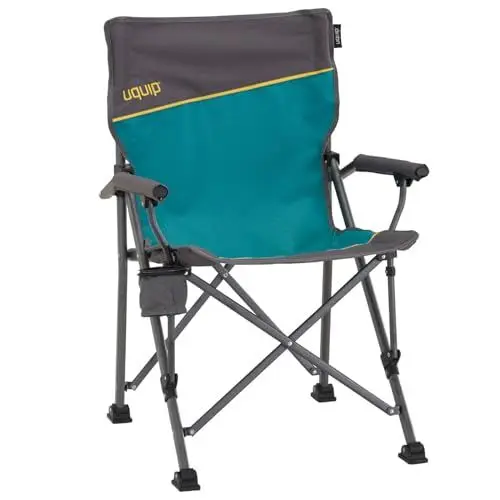 Produktbild: Uquip Campingstuhl Roxy Petrol I Faltbarer Klappstuhl mit 120 kg Traglast I kompakter Faltstuhl aus Stahl & Polyester I klappbarer Outdoor-Stuhl für Camping, Strand, Angeln, Garten & Festivals