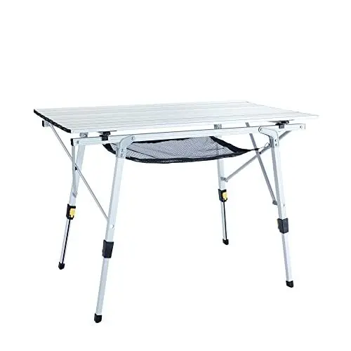 Produktbild: Uquip Campingtisch Variety M Silver I 53 x 46 x 90 cm I kompakter Falttisch mit 30 kg Traglast I Stabiler Klapptisch aus Aluminium I tragbarer Outdoor-Tisch für Camping, Picknick, Festivals & Garten
