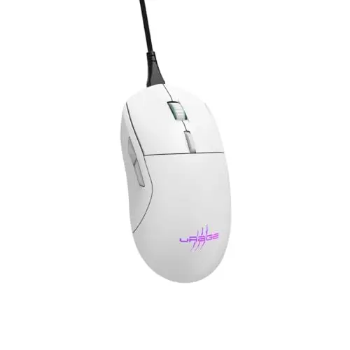 Produktbild: uRage Gaming-Maus mit Kabel „Reaper 250“ (Rainbow LED, ultra leicht, Rechtshänder, 6 programmierbare Tasten, 6.200 dpi, optischer Sensor, Software, abnehmbares Kabel) weiß