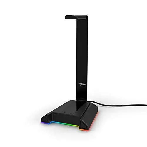Produktbild: uRage Headset-Stand “AFK 300 Illuminated”, schwarz, Gaming-Headset-Ständer aus robustem Metall, bis 2,2 kg, Over-Ear & On-Ear, rutschfeste Unterseite, inkl. LED-Beleuchtung