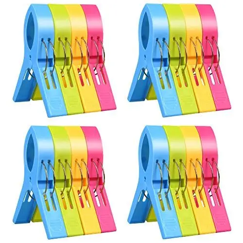 Produktbild: URAQT 16 Stück Große Wäscheklammern Handtuchklemmen, Strandtuch, Strandtuchklammern Handtücher Towel Clips, Winddicht Klammern auf Strand und Sonnenliegen für Wäsche