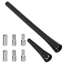 Produktbild: URAQT Antenna Auto, 2 pcs Autoantenne Kurzstabantenne Universell von 6,5cm und 18cm mit 6 Verbindungsschrauben Mini Autoradio Antenne von M4 M5 M6 FM/AM/DAB KFZ Antenne Schwarz mit Verstärktem Empfang
