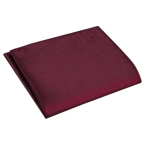 Produktbild: URAQT Einstecktuch in einfarbig uni, Herren Einstecktuch halter vorgefaltet, stofftaschentücher herren Pochette Stecktuch, Karierter Stil, Größe 22 x 22 cm (Rotwein)