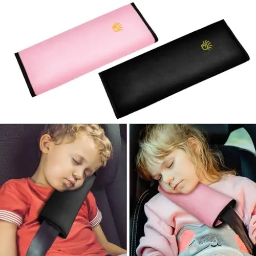 Produktbild: URAQT Gurtpolster Auto, 2 Stück Premium Auto Sicherheitsgurt für Kinder und Erwachsene, Schulterpolster Gürtelkissen, Schutzkissen Polsterung für Sitzgurt im Auto für mehr Komfort auf der Reise