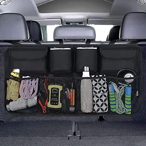 Produktbild: URAQT Kofferraum Organizer, Auto Aufbewahrungstasche, Kofferraumtasche, Wasserdichten Taschen mit Starkes elastisches, Zauberstabstruktur für SUV, Schwarz