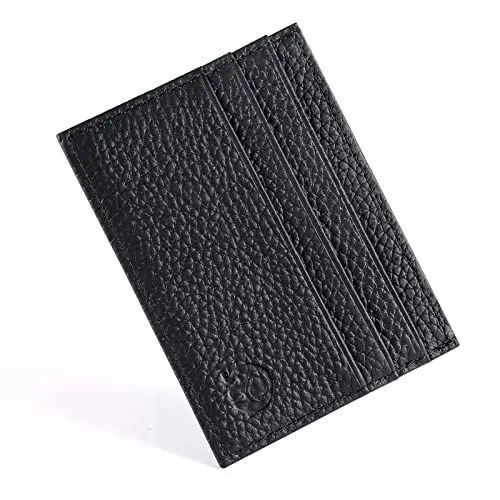 Produktbild: URAQT Leder Slim Wallet, Thin Minimalist Front Tasche Geldbörsen für Männer Kreditkartenetui, RFID Blocking (Schwarz)