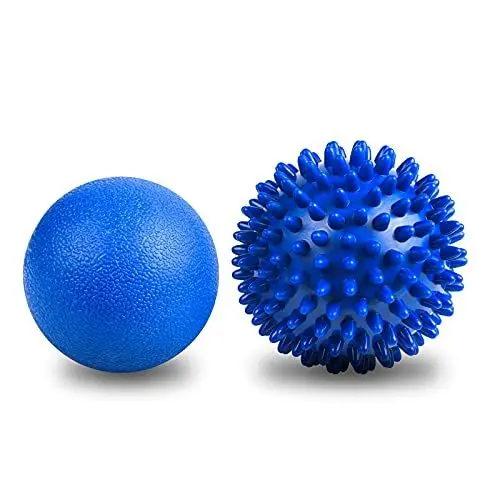 Produktbild: URAQT Massagebälle Faszienball, 2 Stück Faszien Kugel Fitness Massageball Hart, Igelball mit Noppen, für Füße Hände Rücken Beine