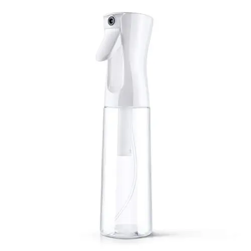 Produktbild: URAQT Sprühflasche Haar, 300 ml Wasserzerstäuber Wasserflaschens Friseur Sprühflaschen Spray Bottle, Salon Wasser Sprüher Friseur Haar Werkzeug für Haar, Weiß Transparent
