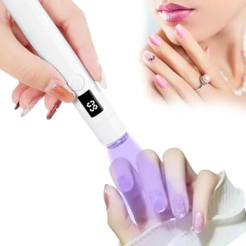 Produktbild: URAQT UV Lampe für Gelnägel, Wiederaufladbar Mini UV Lampe Nägel, Klein Schnell trocknend LED lampe Nageltrockner für gelnägel, nagellampe Trocknergerät für Nagellack Aufbaugel Nail Tips nagelkleber