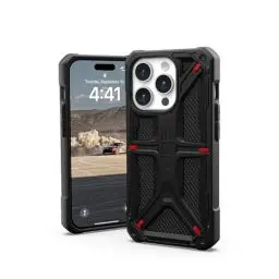 Produktbild: URBAN ARMOR GEAR Monarch Schutzhülle kompatibel mit Apple iPhone 15 Pro Hülle (Wireless Charging kompatibel, 5-Schichten Schutz nach Militärstandard, Erhöhter Rand) Kevlar schwarz