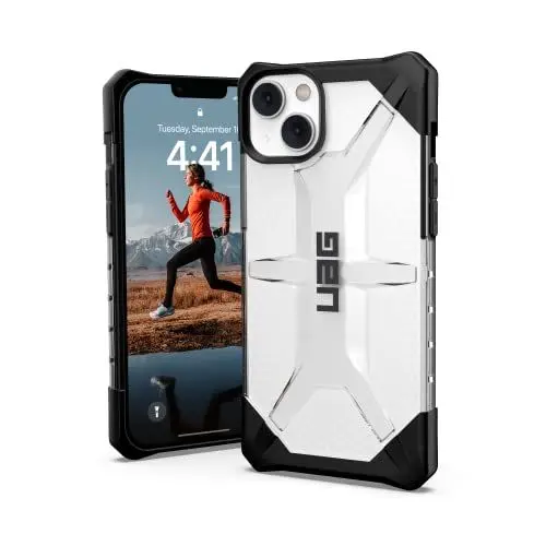 Produktbild: Urban Armor Gear UAG Plasma Hülle kompatibel mit Apple iPhone 14 Plus (Wireless Charging kompatibles Cover, Sturzfeste Handyhülle, Erhöhter Rand) transparent, 114065114343, Ice (transparent)