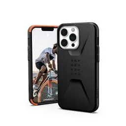 Produktbild: Urban Armor Gear Civilian Hülle kompatibel mit Apple iPhone 13 Pro (Wireless Charging kompatibles Cover, Sturzfeste Handyhülle, Displayschutz durch erhöhten Rand) schwarz