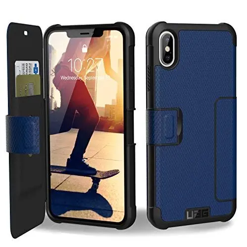 Produktbild: Urban Armor Gear Metropolis Folio nach US-Militärstandard für das Apple iPhone Xs Max (blau) (Qi kompatibel, Verstärkte Ecken, Sturzfest, Antistatisch, Magnetverschluss) - 111106115050