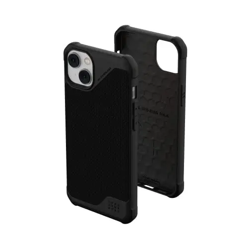 Produktbild: Urban Armor Gear Metropolis LT Hülle kompatibel mit Apple iPhone 14 Plus (Fallschutz nach Militärstandard, Wireless Charging (Qi) / Magnetische Aufladung kompatibel) Kevlar schwarz