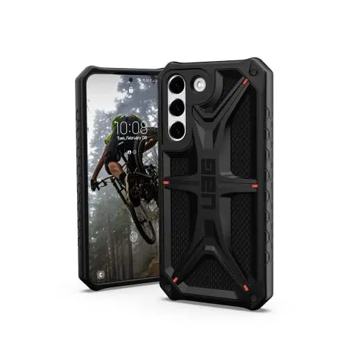 Produktbild: Urban Armor Gear Monarch Case Samsung Galaxy S22 Hülle (Wireless Charging kompatibel, Fallschutz nach Militärstandard, Sturzfeste Handyhülle, Ultra Slim Bumper) Kevlar schwarz