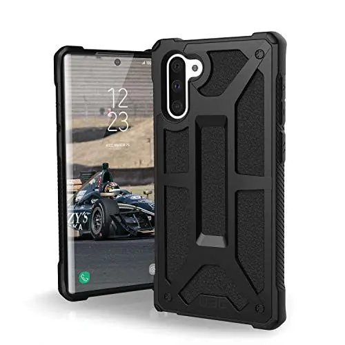 Produktbild: Urban Armor Gear Monarch Hülle für Samsung Galaxy Note 10 Handyhülle nach US-Militärstandard (Qi kompatibel, Sturzfest, Vergrößerte Tasten, Leder) - schwarz