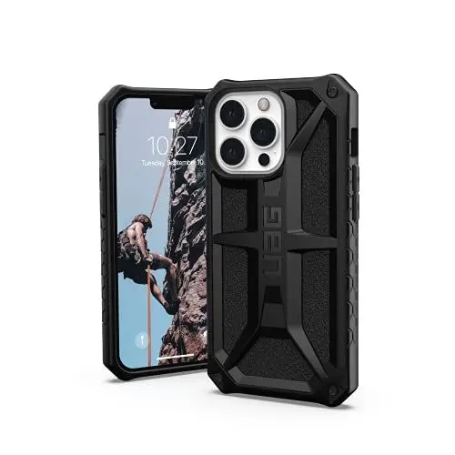 Produktbild: Urban Armor Gear Monarch Schutzhülle kompatibel mit Apple iPhone 13 Pro (Wireless Charging kompatibel, 5-Schichten Schutz nach Militärstandard, Erhöhter Rand) schwarz