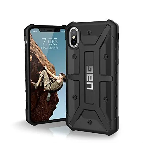 Produktbild: Urban Armor Gear Pathfinder Schutzhülle Nach US-Militärstandard für Apple iPhone Xs / X (Schwarz) (Qi kompatibel, Verstärkte Ecken, Sturzfest, Antistatisch, Vergrößerte Tasten) - IPHX-A-BK