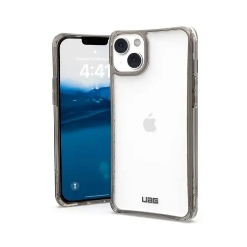Produktbild: Urban Armor Gear Plyo Hülle kompatibel mit Apple iPhone 14 Plus (Wireless Charging kompatibles Cover, Sturzfeste Air-Soft Ecken, Erhöhter Rand) ash (grau transparent)
