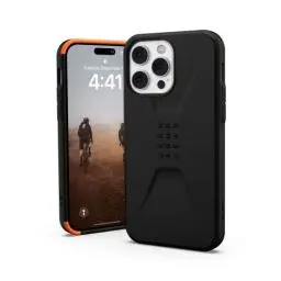 Produktbild: Urban Armor Gear UAG Civilian Hülle kompatibel mit Apple iPhone 14 Pro Max (Wireless Charging kompatibles Cover, Sturzfeste Handyhülle, Displayschutz durch erhöhten Rand) schwarz, 114043114040
