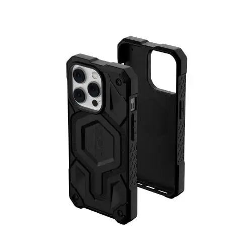 Produktbild: Urban Armor Gear UAG Monarch Pro Schutzhülle kompatibel mit Apple iPhone 14 Pro (Wireless Charging/Magnetische Aufladung kompatibel, 5-Schichten Schutz) schwarz