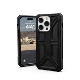 Produktbild: Urban Armor Gear UAG Monarch Schutzhülle kompatibel mit Apple iPhone 14 Pro (Wireless Charging kompatibel, 5-Schichten Schutz nach Militärstandard, Erhöhter Rand) schwarz/Carbon
