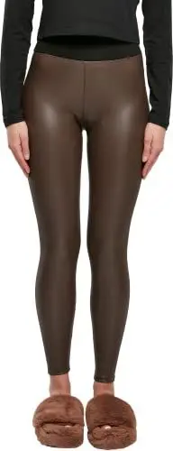 Produktbild: Urban Classics Damen Ladies Faux Leather High Waist Leggings Brown, S