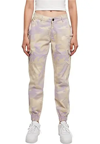 Produktbild: Urban Classics Damen Cargobroek voor dames met hoge taille Hose, Purple Camo, 28 EU