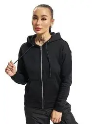 Produktbild: Urban Classics Damen Ladies Classic Zip Hoody Strickjacke,, per pack Schwarz (black 00007), Large (Herstellergröße: L)
