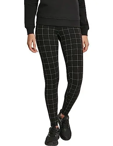 Produktbild: Urban Classics Damen Dames Check High Waist Leggings, Schwarz (Black/White 00826), M EU