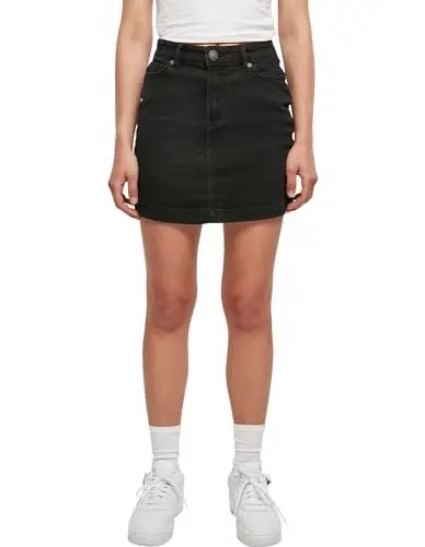 Produktbild: Urban Classics Damen Dames Organic Stretch Denim Mini Rok Rock, Black Washed, 28 EU