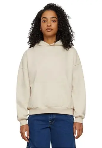Produktbild: Urban Classics Damen Hoodie Ladies Organic Oversized Hoody, Hoodie für Frauen, Bio-Baumwolle, whitesand, 5XL
