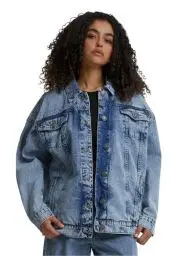 Produktbild: Urban Classics Damen Jacke Ladies Oversized 90`s Denim Jacket, Denim Jacke für Frauen, im Retro-Style, tinted lightblue washed, XL