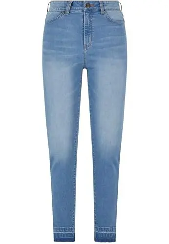 Produktbild: Urban Classics Damen Jeans Ladies Skinny High Waist Open Hem Jeans, Skinny Jeans mit offenem Saum, High Waist, erhältlich