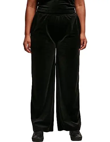 Produktbild: Urban Classics Damen Jogginghose Ladies High Waist Straight Velvet Sweatpants Black S