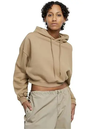 Produktbild: Urban Classics Damen TB6085-Ladies Cropped Heavy Hoody Kapuzenpullover, warmsand, XXL