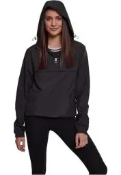 Produktbild: Urban Classics Damen Übergangs-Jacke Ladies Basic Pull-Over Jacket ,Schwarz (Black 00007) ,XS