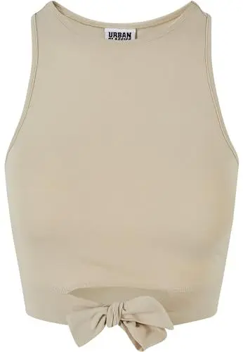 Produktbild: Urban Classics Damen Ladies Cropped Knot Top Trägershirt/Cami Shirt, softseagrass, L