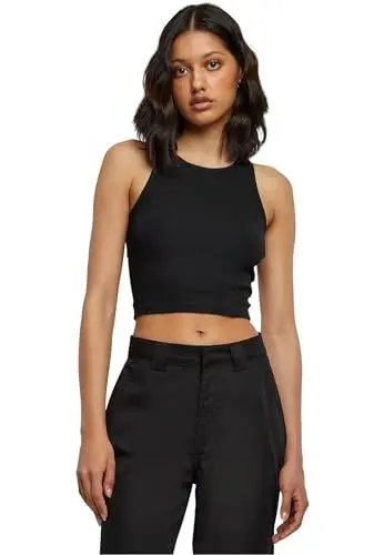 Produktbild: Urban Classics Damen Ladies Cropped Rib Top 5XL Black