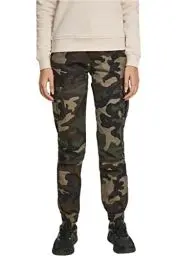 Produktbild: Urban Classics Damen Ladies High Waist Camo Cargo Pants Hose, Mehrfarbig (Woodcamo 00841), 30