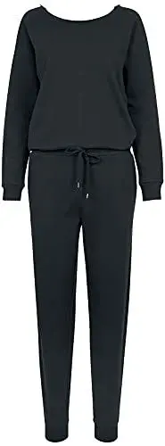 Produktbild: Urban Classics Damen Ladies Long Sleeve Terry Jumpsuit, Schwarz (Black 00007), M