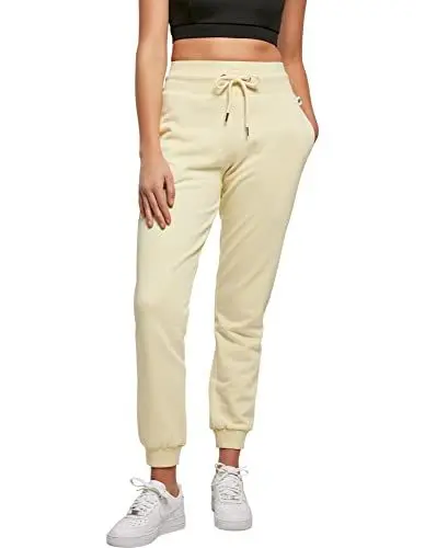 Produktbild: Urban Classics Damen Ladies Organic High Waist Sweat Pants Trainingshose, softyellow, XL