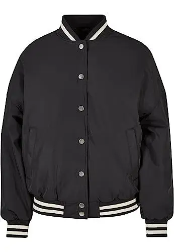 Produktbild: Urban Classics Damen Ladies Oversized Recycled College Jacket Jacke, Schwarz, XL EU