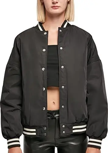 Produktbild: Urban Classics Damen Ladies Oversized Recycled College Jacket Jacke, Schwarz, S EU