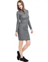 Produktbild: Urban Classics Damen Ladies Rib Dress Kleid, Grau (Charcoal 91), 34 (Herstellergröße: XS)