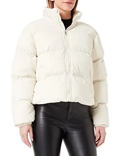 Produktbild: Urban Classics Damen Ladies Short Peached Puffer Jacket Jacke, whitesand, M